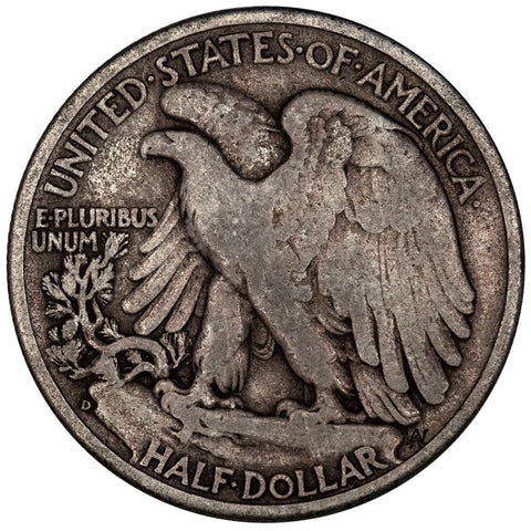 1938-D Walking Liberty Half Dollar - Fine+