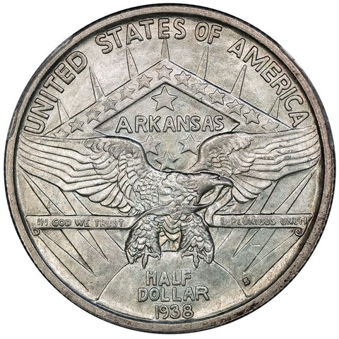 1938-S Arkansas Silver Commemorative Half Dollar - PCGS MS 66 - Gem Uncirculated