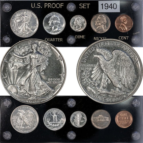 1940 Proof Set - Superb Brilliant Proof in Capital Plastic