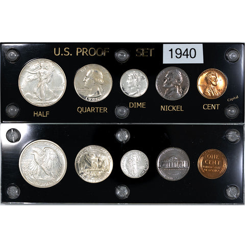 1940 Proof Set - Superb Brilliant Proof in Capital Plastic