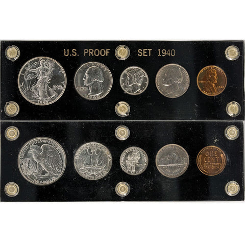 1940 Proof Set - Superb Brilliant Proof in Capital Plastic