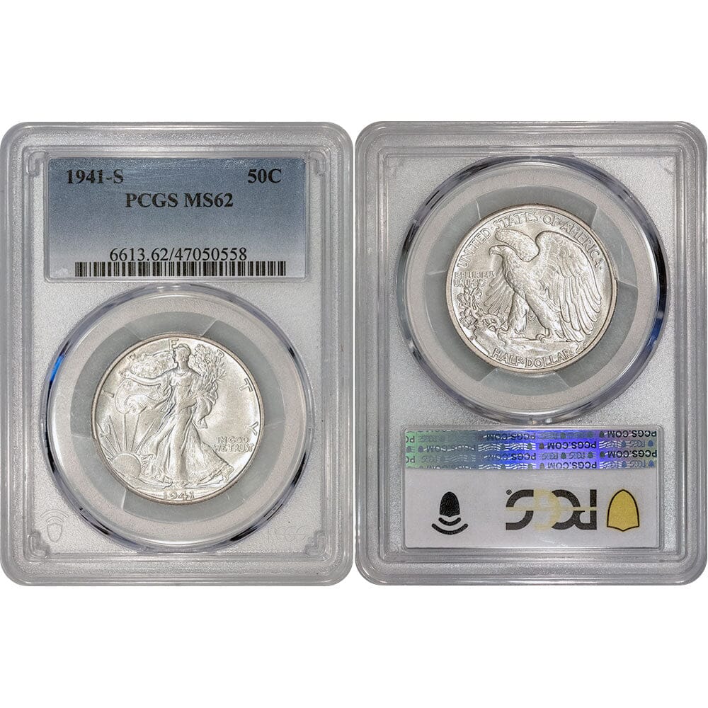 1941-S Walking Liberty Half Dollar - PCGS MS 62 - Brilliant Uncirculat