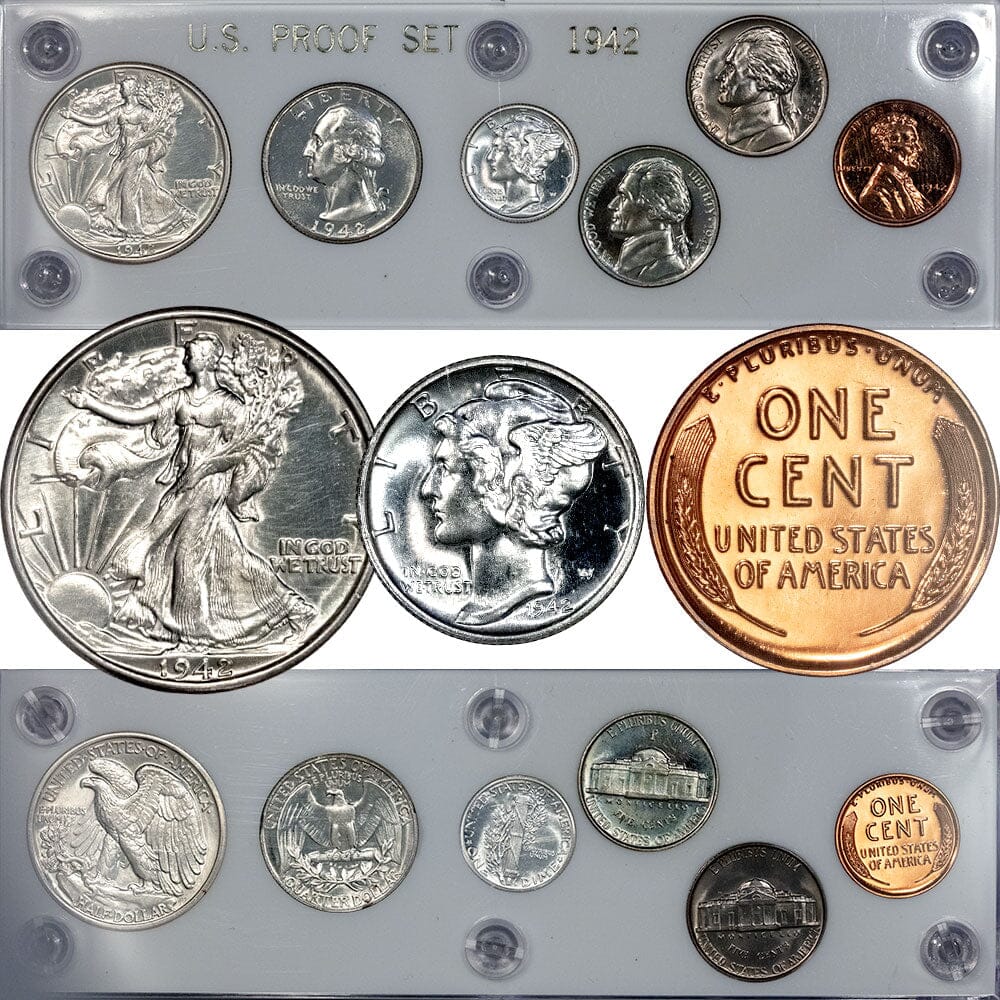 1942 6-Coin Proof Set ~ Superb Brilliant Proof in Capital Plastic