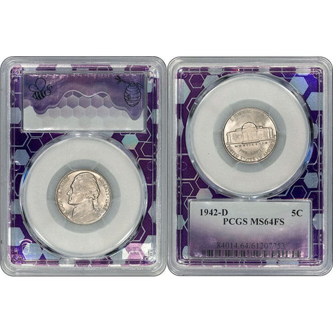1942-D Jefferson Nickel - PCGS MS 64 FS - Choice Uncirculated Full Steps
