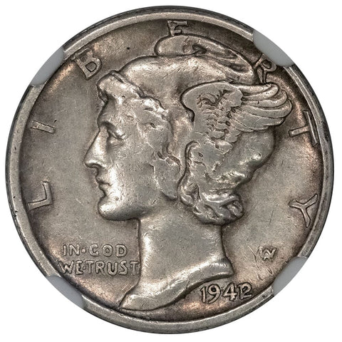 1942/1 Mercury Dime Overdate Error - NGC XF Details
