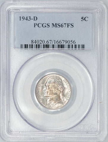 1943-D Silver Jefferson "War" Nickel - PCGS MS 67 FS - Full Steps