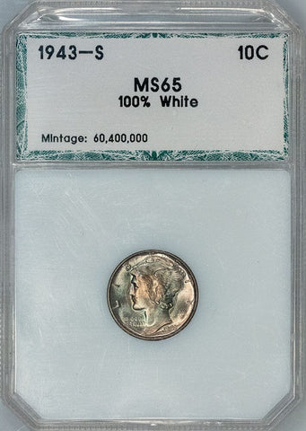 1943-S Mercury Dime - PCI MS 65 - Choice Toned Uncirculated