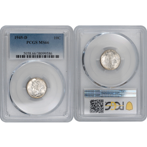 1945-D Mercury Dime - PCGS MS 66 - Gem Uncirculated