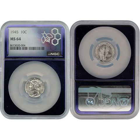 1945 Mercury Dime - NGC MS 64 - Choice Brilliant Uncirculated