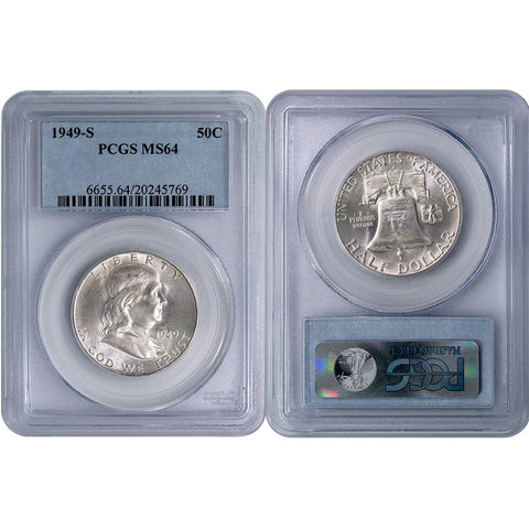 1949-S Franklin Half Dollar - PCGS MS 64 - Choice Brilliant Uncirculated