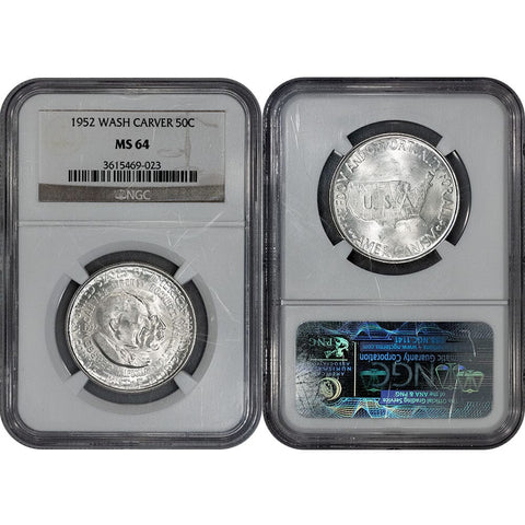 1952 Washington-Carver Silver Commemorative Half Dollar - NGC MS 64