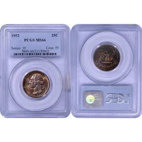 1952 Silver Washington Quarter - PCGS MS 66 - Gem Brilliant Uncirculated