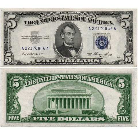 1953 $5 Silver Certificate Fr. 1655 - Crisp Uncirculated