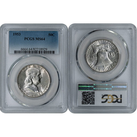 1953 Franklin Half Dollar - PCGS MS 64 - Choice Brilliant Uncirculated