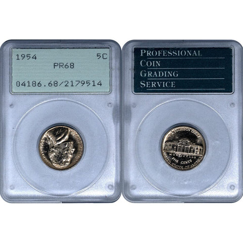 1954 Proof Jefferson Nickel - PCGS PR 68 Rattler - Gem Proof