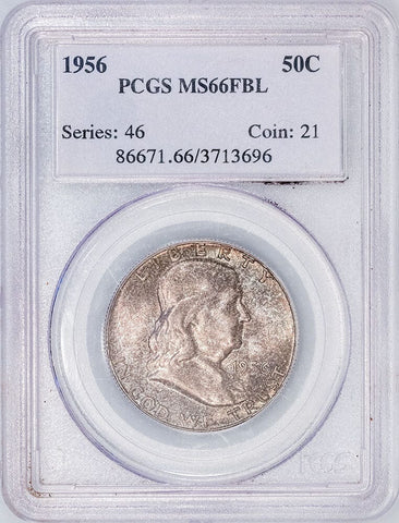 1956 Franklin Half Dollar - PCGS MS 66 FBL - Gem Uncirculated w/ Full Bell Lines