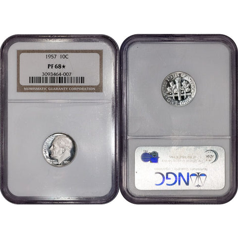 1957 Silver Proof Roosevelt Dime - NGC PF 68 Star