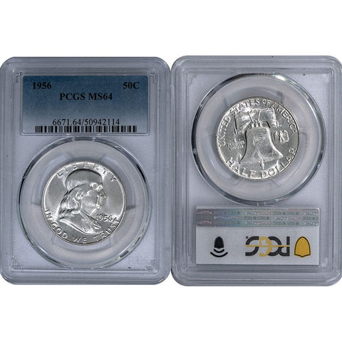1956 Franklin Half Dollar - PCGS MS 64 - Choice Brilliant Uncirculated
