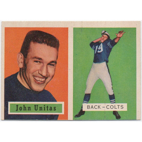 1957 Johnny Unitas Rookie Card Topps #138 Baseball Card - Good