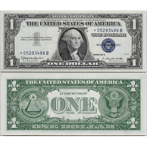 15 Consecutive 1957-B $1 Silver Certificate Star Notes - Crisp Gem Uncirculated