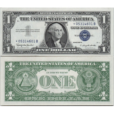 18 Consecutive 1957-B $1 Silver Certificate Star Notes - Crisp Gem Uncirculated
