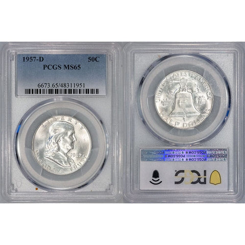 1957-D Franklin Half Dollar - PCGS MS 65 - Gem Brilliant Uncirculated