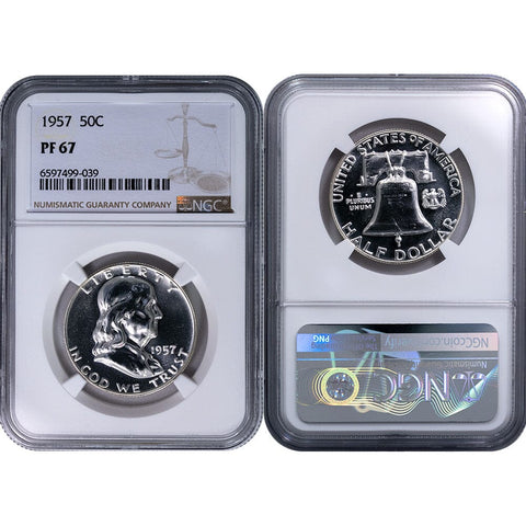 1957 Proof Franklin Half Dollar - NGC PF 67 - Gem Proof
