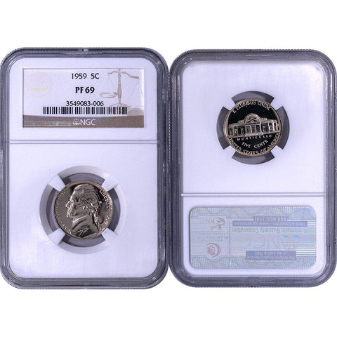 1959 Proof Jefferson Nickel - NGC PF 69 - Gem Proof