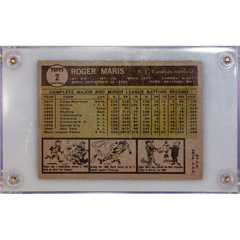 1961 Roger Maris Yankees Topps #2 Baseball Card - VG/EX