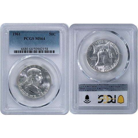 1961 Franklin Half Dollar - PCGS MS 64 - Choice Brilliant Uncirculated