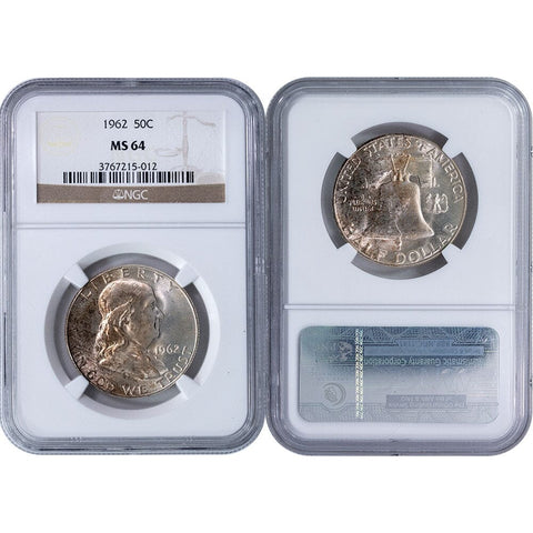 1962 Franklin Half Dollar - NGC MS 64 - Choice Brilliant Uncirculated