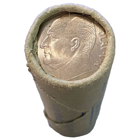 50 Coin Roll of 1963 Denmark Frederik 1 Krones - Tight Bank Wrapped Unc Roll