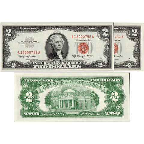 13 Consecutive 1963-A $2 Red Seal Legal Tender Notes - Choice to Gem Uncirculated