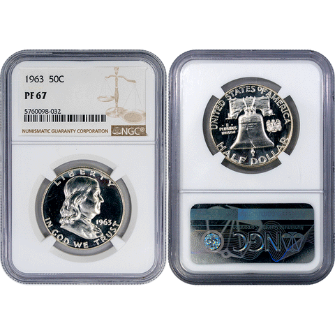 1963 Proof Franklin Half Dollar - NGC PF 67