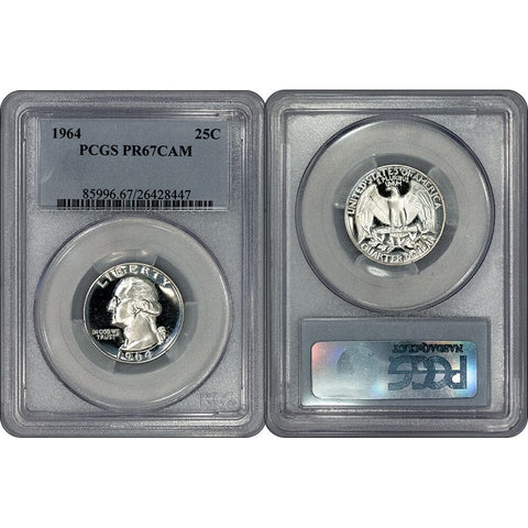 1964 Proof Washington Silver Quarter - PCGS PR 67 CAM