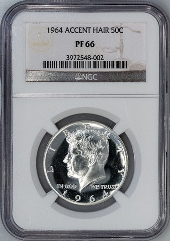 1964 Proof Accented Hair Silver Kennedy Half - NGC PF 66 - Gem Proof
