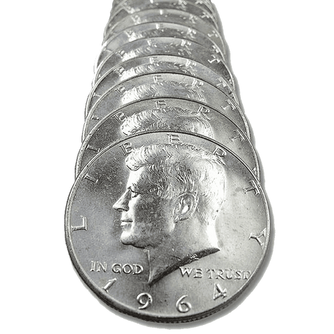 1964 Kennedy Half Dollar 20-Coin Rolls - Brilliant Uncirculated