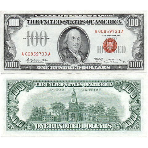 1966-A $100 Red Seal Legal Tender Note FR. 1551 - Choice Very Fine+