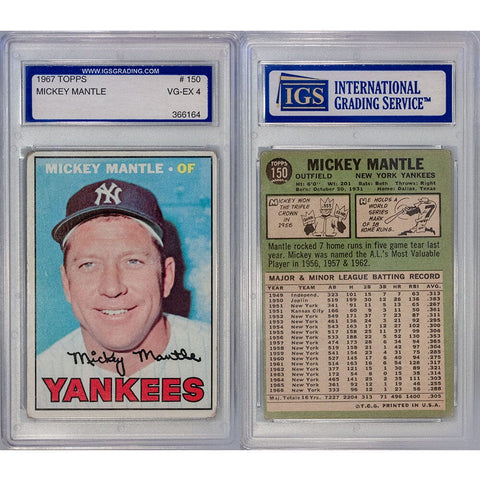 1967 Mickey Mantle Yankees Topps #150 Baseball Card - IGS VG/EX 4