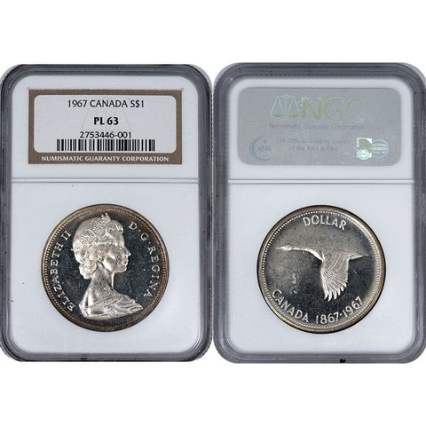 1967 Canada Silver Dollar - NGC PL 63 - Choice Uncirculated Proof-Like