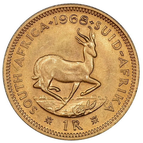 1968 South Africa Gold 1 Rand KM.63 - Gem Brilliant Uncirculated