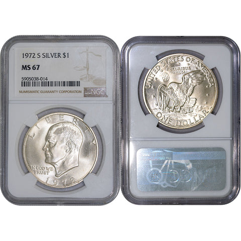 1972-S Silver Eisenhower Dollar - NGC MS 67 - Gem Uncirculated+
