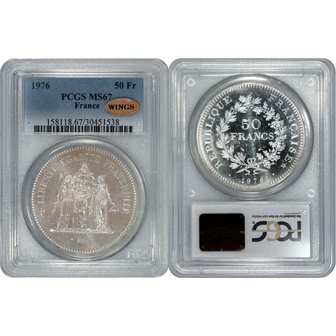 1976 France Silver 50 Francs Gad-882 F-427 - PCGS MS 67