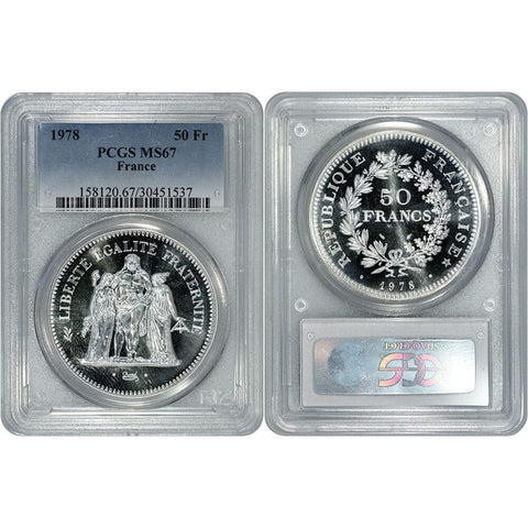 1978 France Silver 50 Francs Gad-882 F-427 - PCGS MS 67