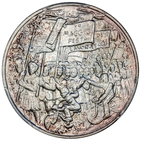1978 San Marino Labor Day/Work Life Stone Mason Silver 500 Lire KM. 84 - PCGS MS 68