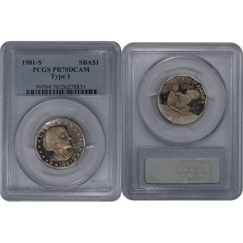 1981-S Type-1 Susan B. Anthony Dollar - PCGS PR 70 DCAM