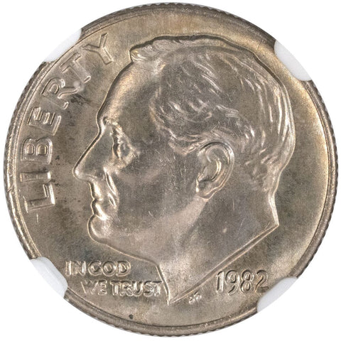 1982 "No P" Error Roosevelt Dime - NGC MS 66 - Gem Brilliant Uncirculated
