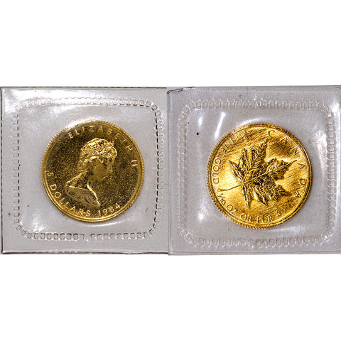 1984 Canada 1/10th oz .9999 Gold Maple Coin - Gem BU in Mint Plastic