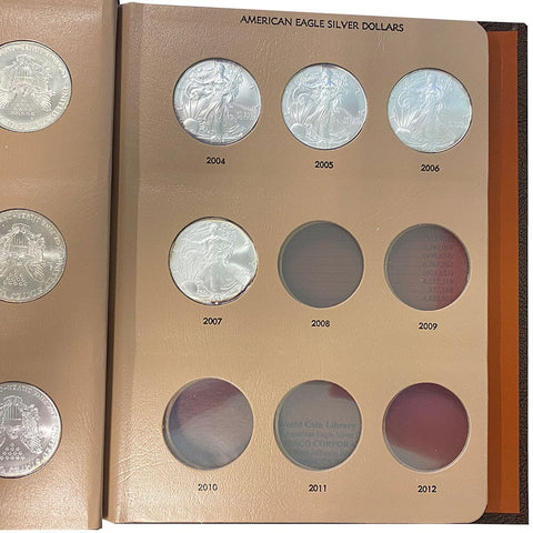 1986 to 2007 American Silver Eagle Set in Nice Deluxe Bookshelf Dansco Album