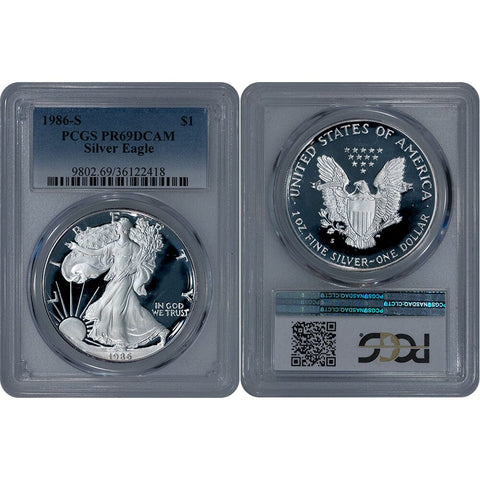 1986-S Proof American Silver Eagle - PCGS 69 DCAM